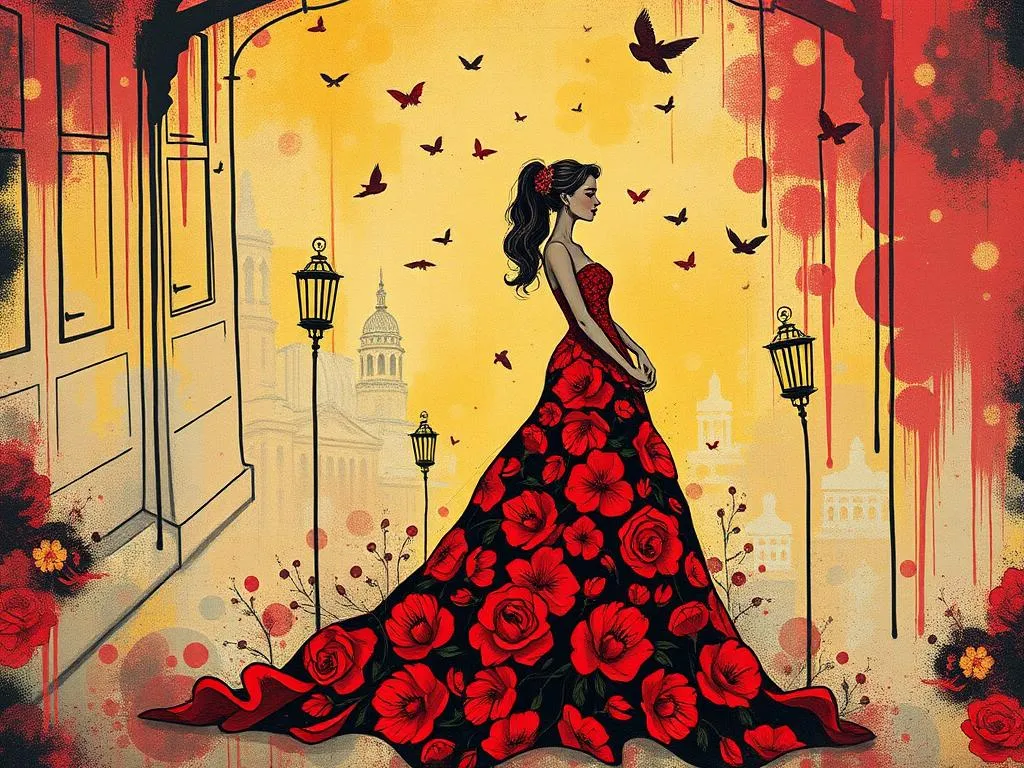 Dream Of Getting A Red Flowered Gown