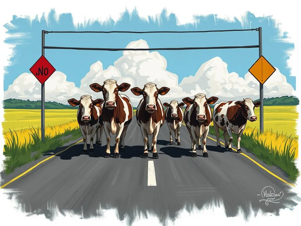 Dream Of Seeing Cows Blocking The Road