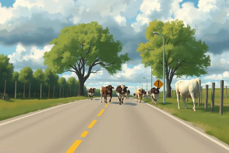 Dream Of Seeing Cows Blocking The Road