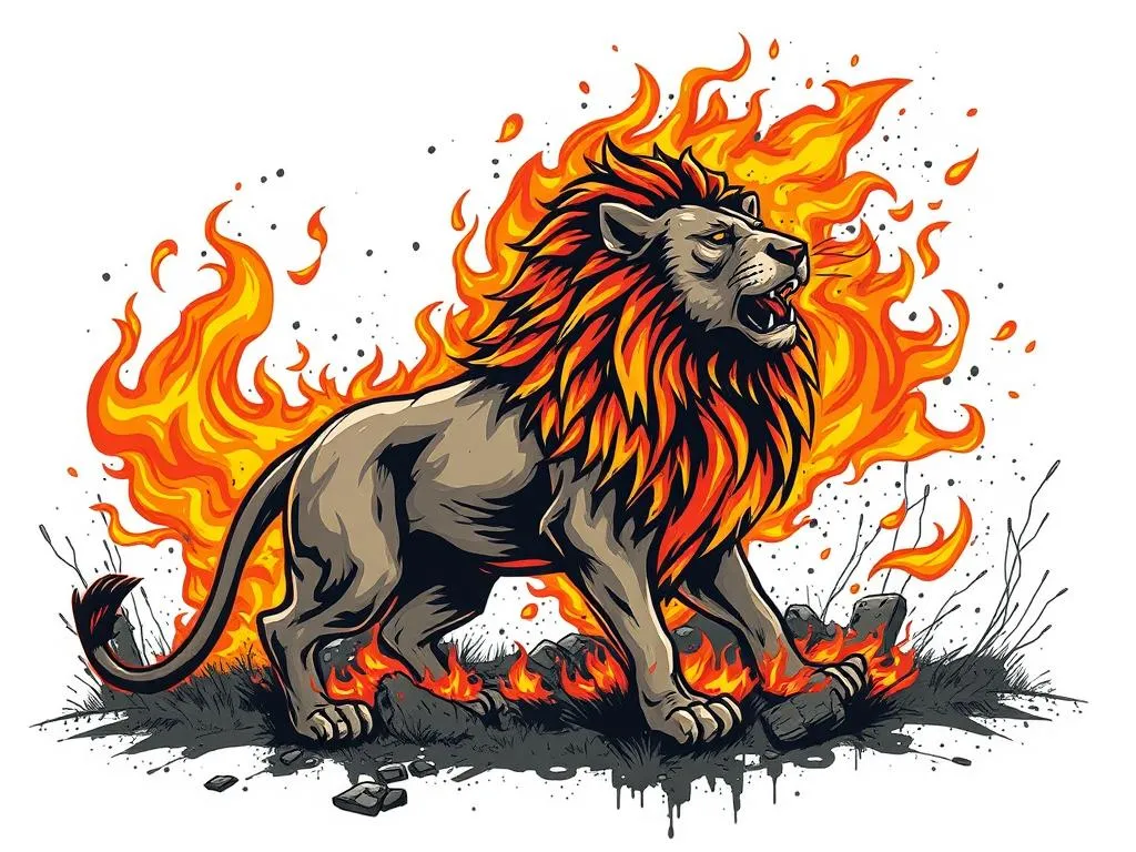 Dreaming About A Lion Made Of Fire