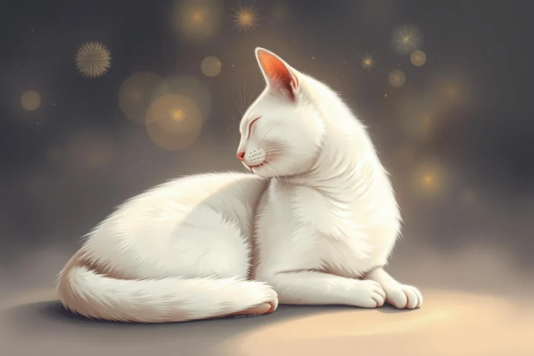 Dreaming Of A White Cat Sitting