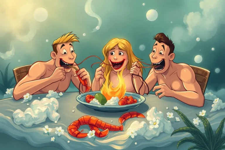 Eating Prawns With Friends In The Dream