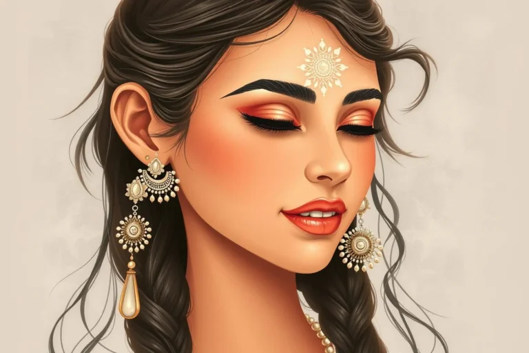 White Bindi And Earrings In A Dream